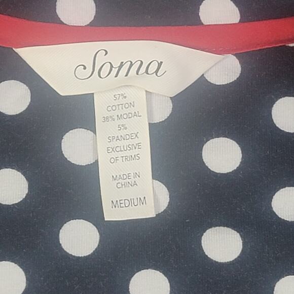 SOMA Coquette Pajama Set Christmas Holiday Red Bows Size M - Picture 6 of 10